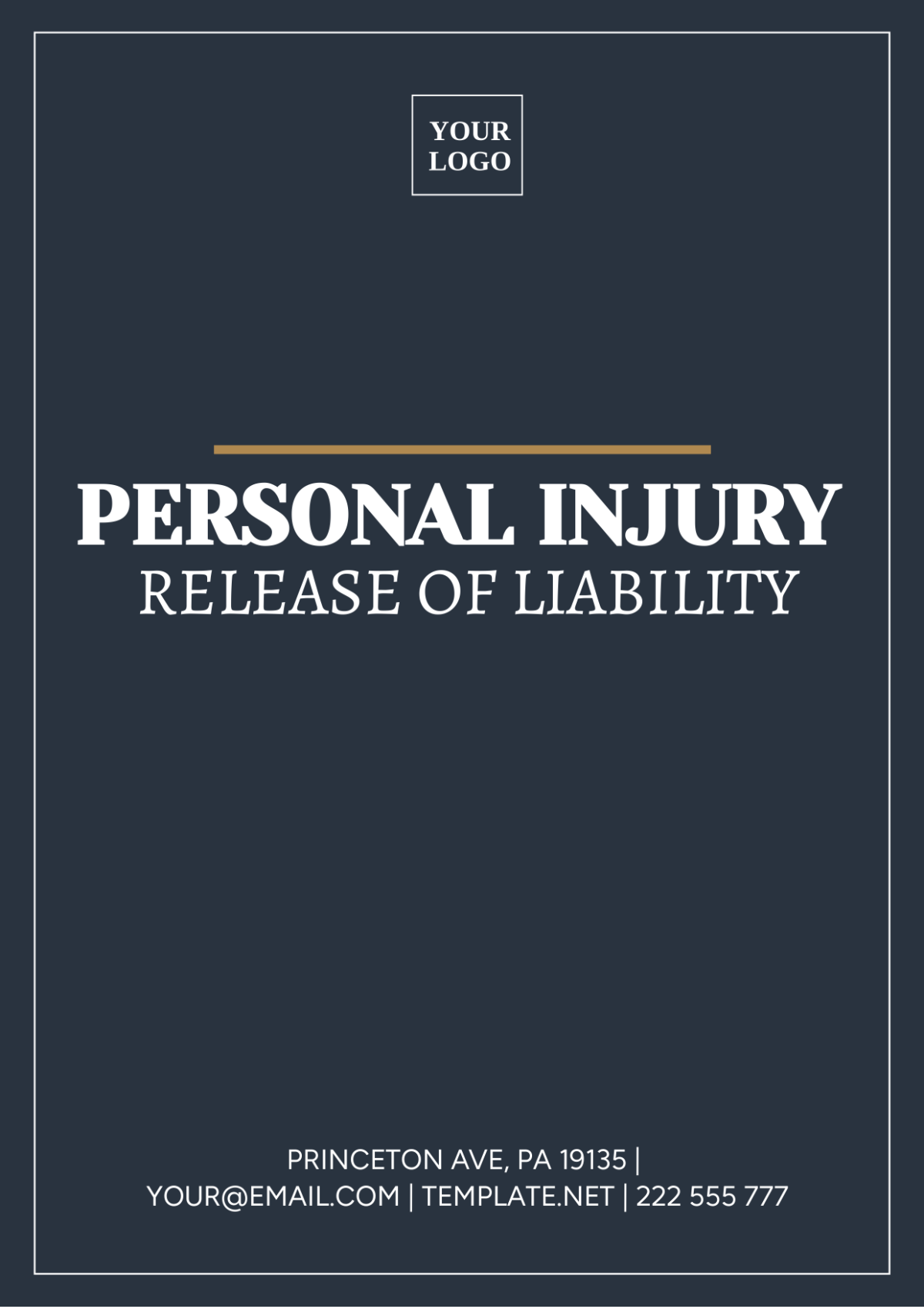 Personal Injury Release of Liability Template