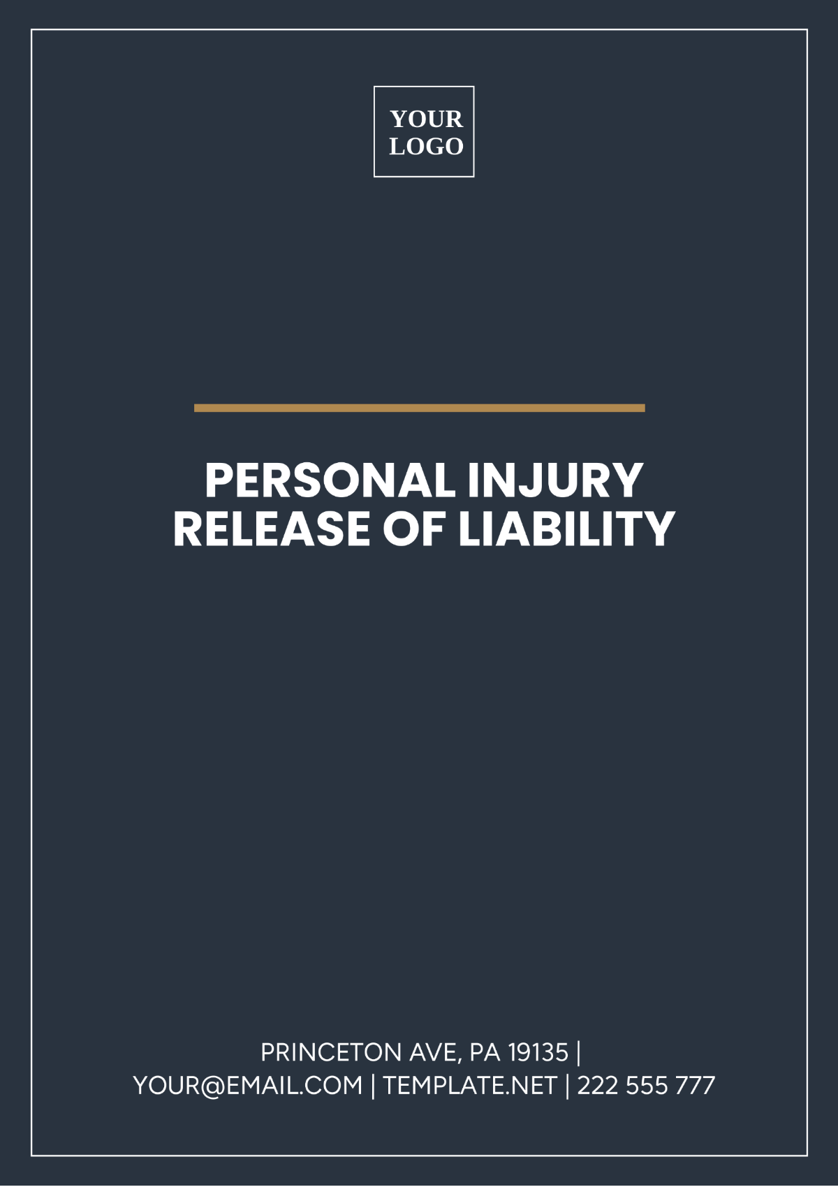 Personal Injury Release of Liability Template