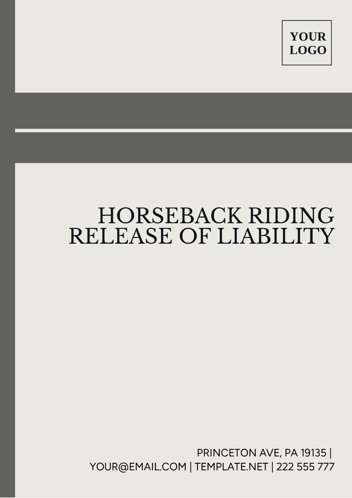 Horseback Riding Release of Liability Template