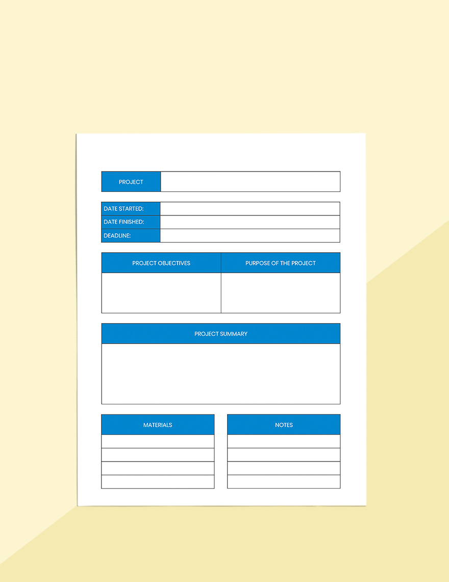 Project Management Planner Template