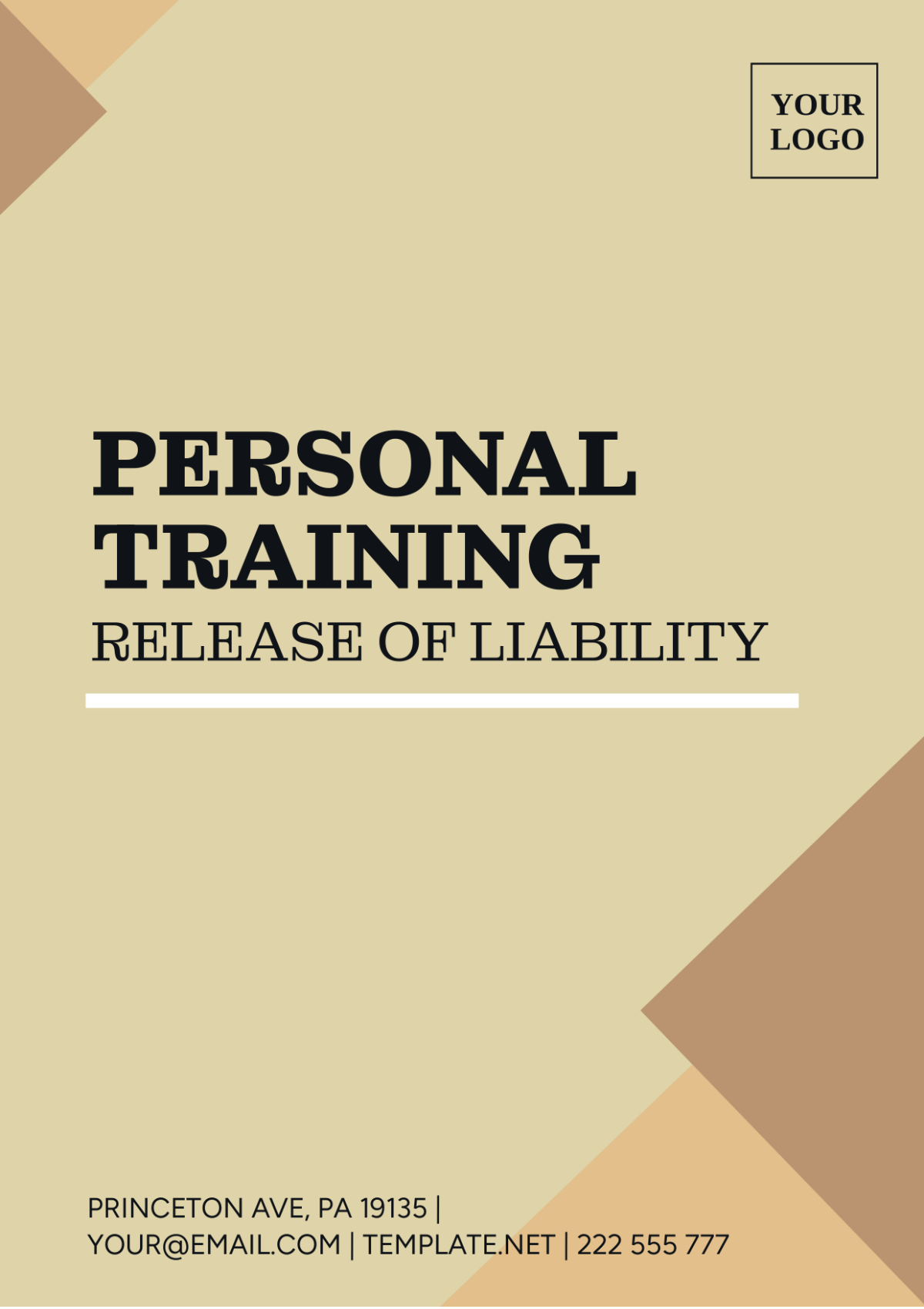 Personal Training Release Of Liability Template