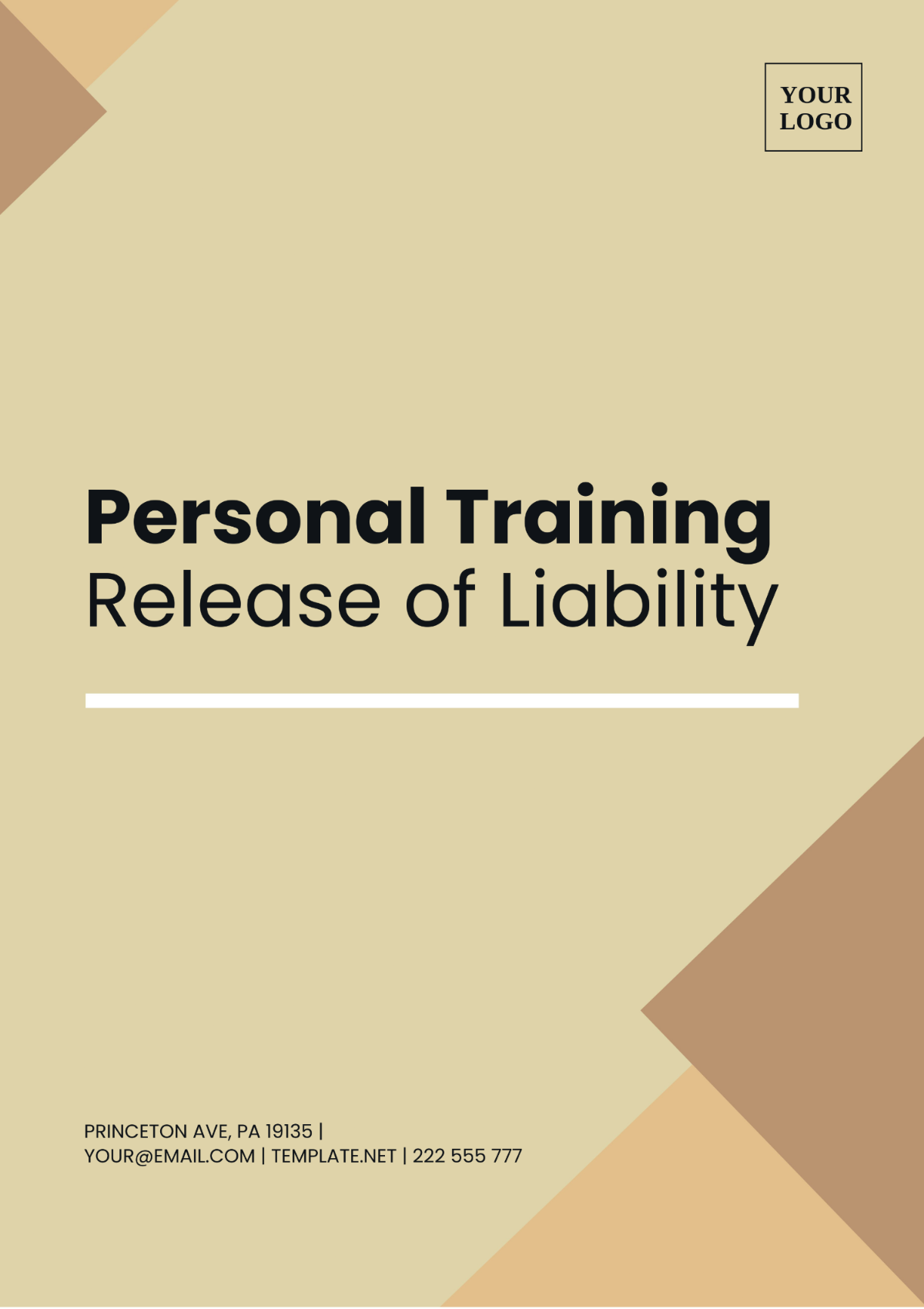 Personal Training Release of Liability Template