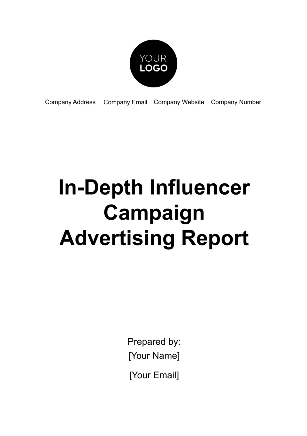 Free In-Depth Influencer Campaign Advertising Report Template