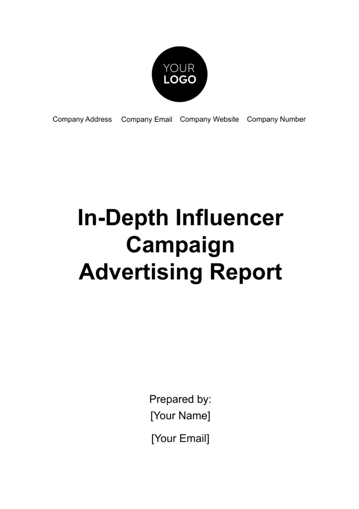 In-Depth Influencer Campaign Advertising Report Template - Edit Online & Download