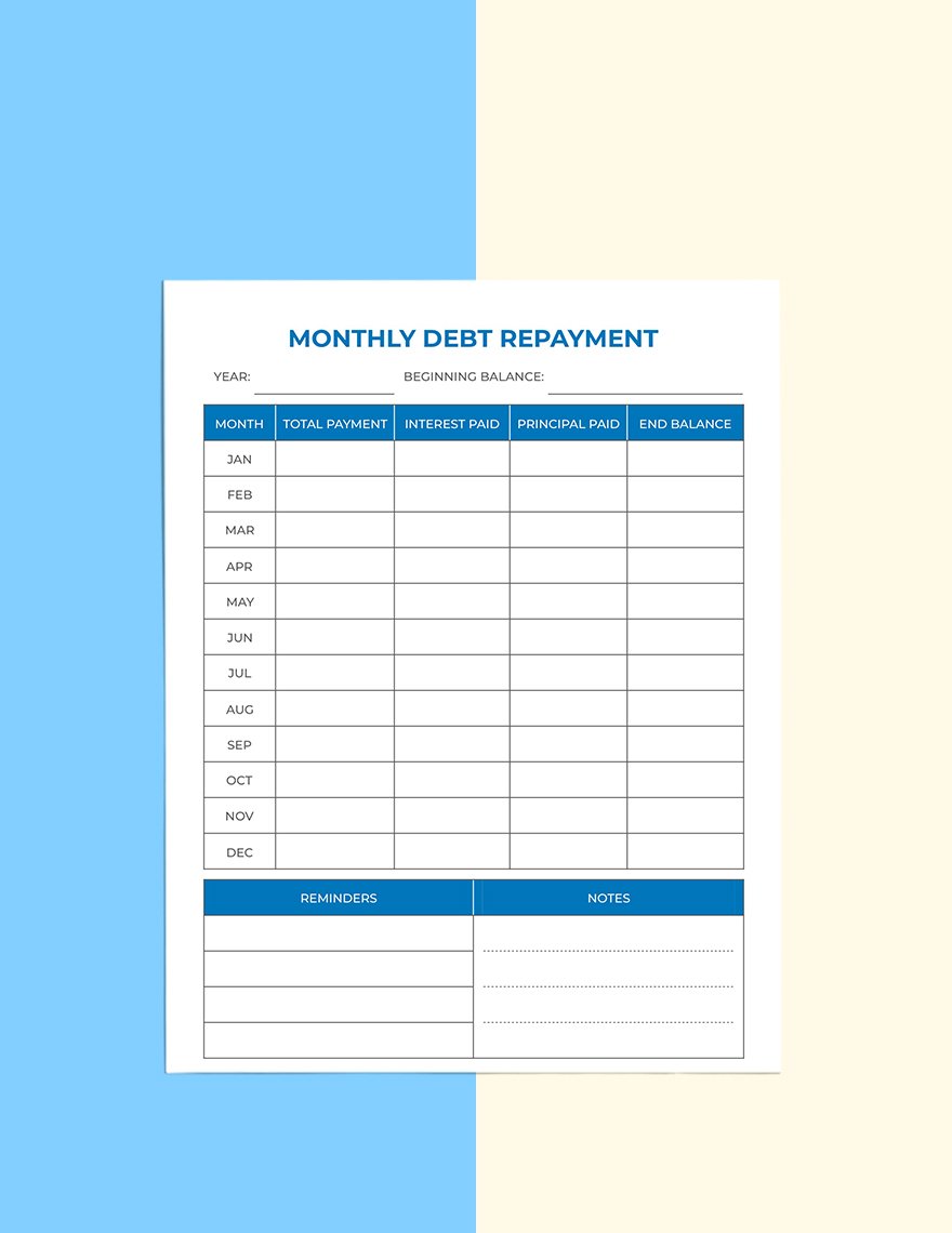 Printable Debt Planner Editable