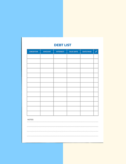 Printable Debt Planner Template - Word, Apple Pages | Template.net
