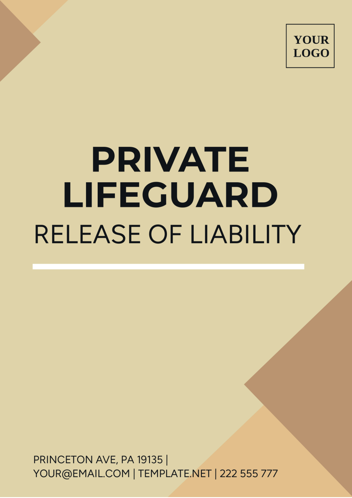 Private Lifeguard Release Of Liability Template