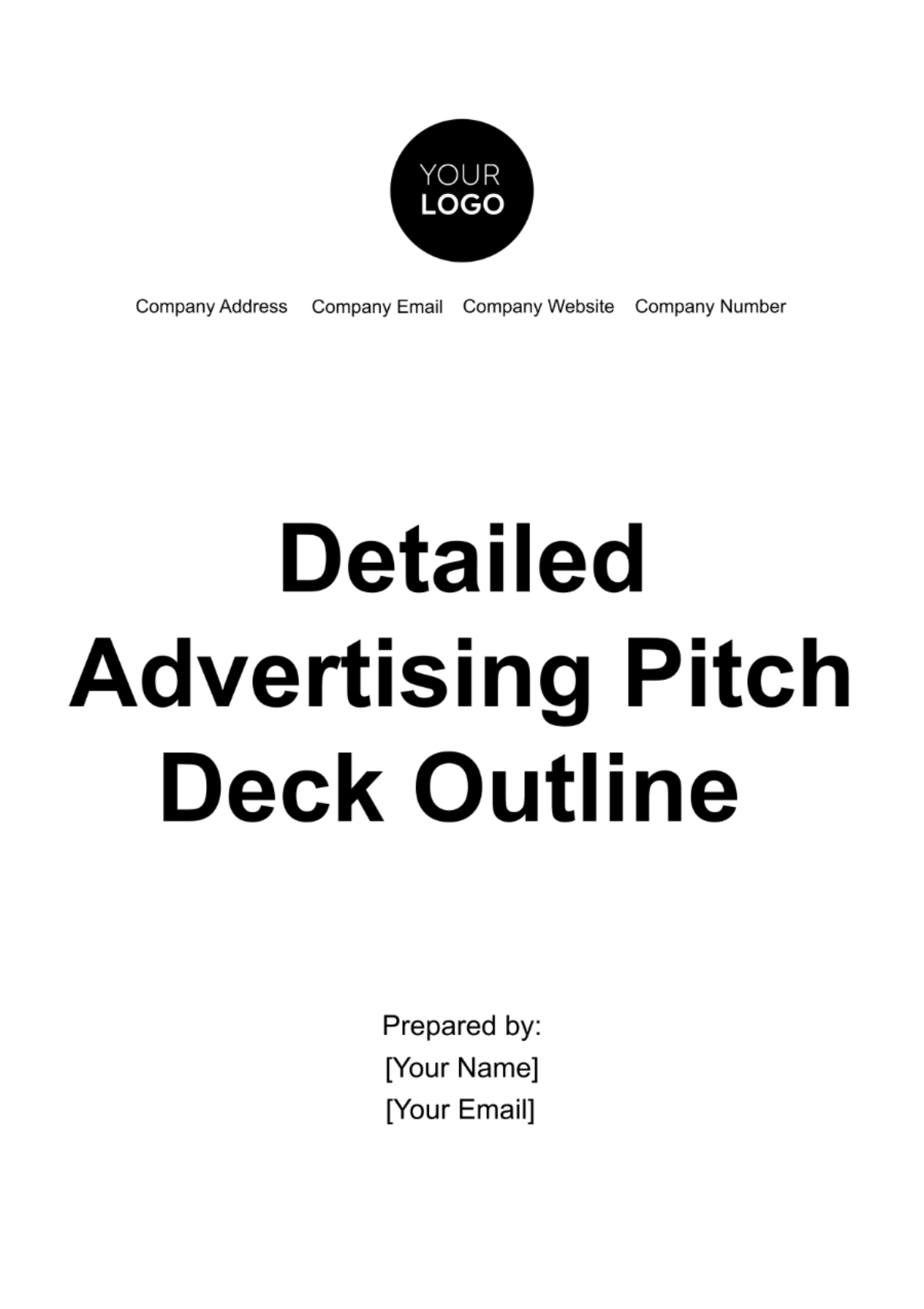 Free Detailed Advertising Pitch Deck Outline Template