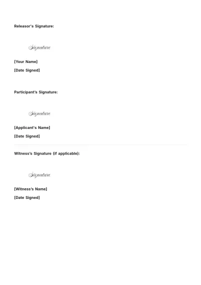 Free Applicants Certification Release of Liability Template to Edit Online