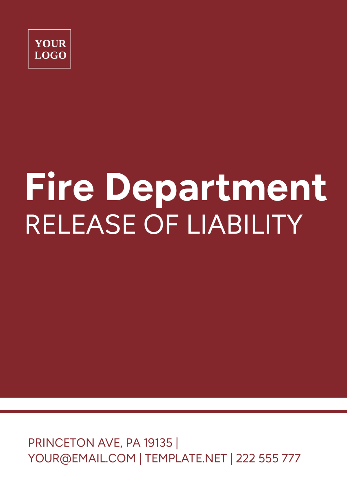 Fire Department Release Of Liability Template