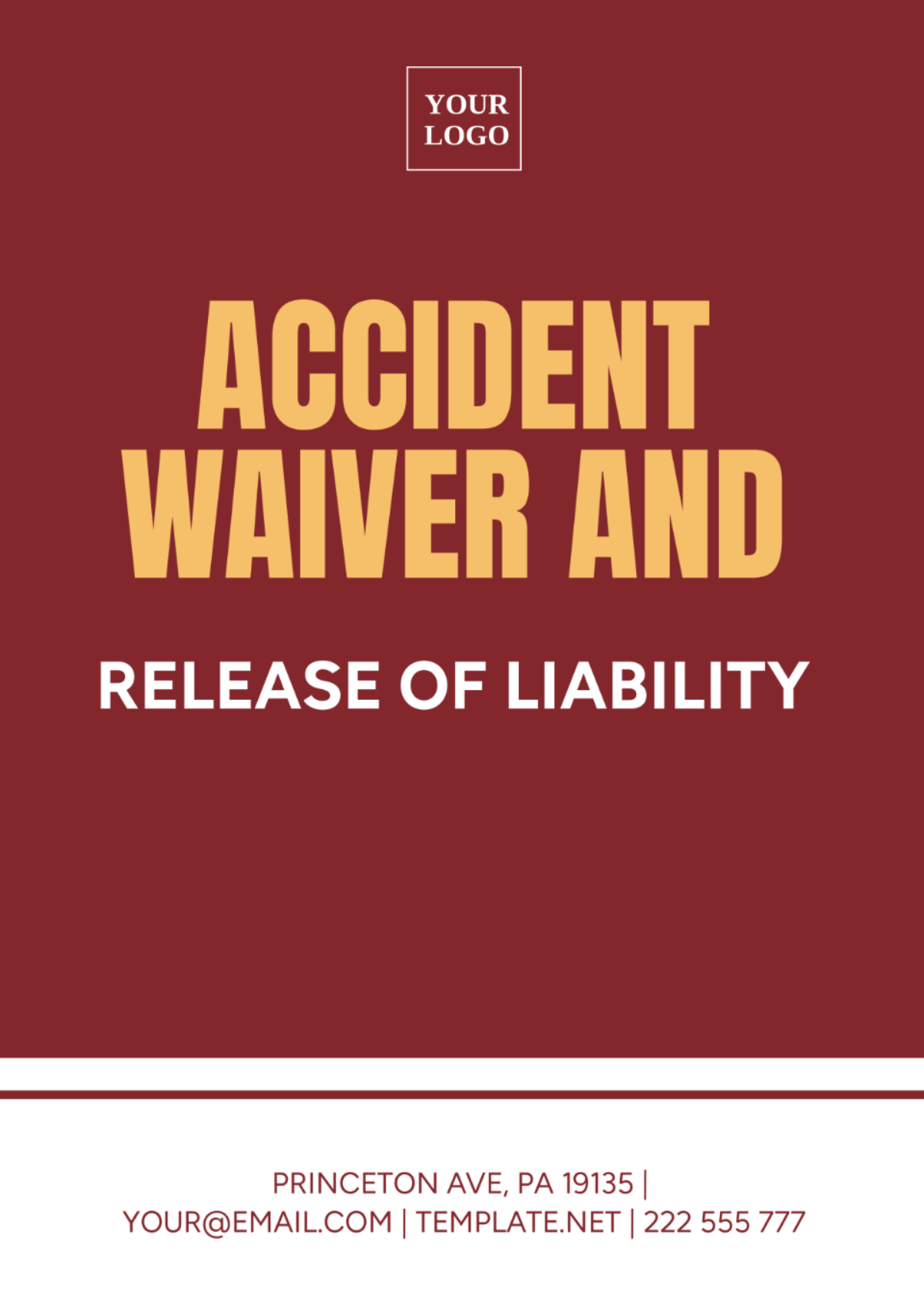 Accident Waiver and Release of Liability Template