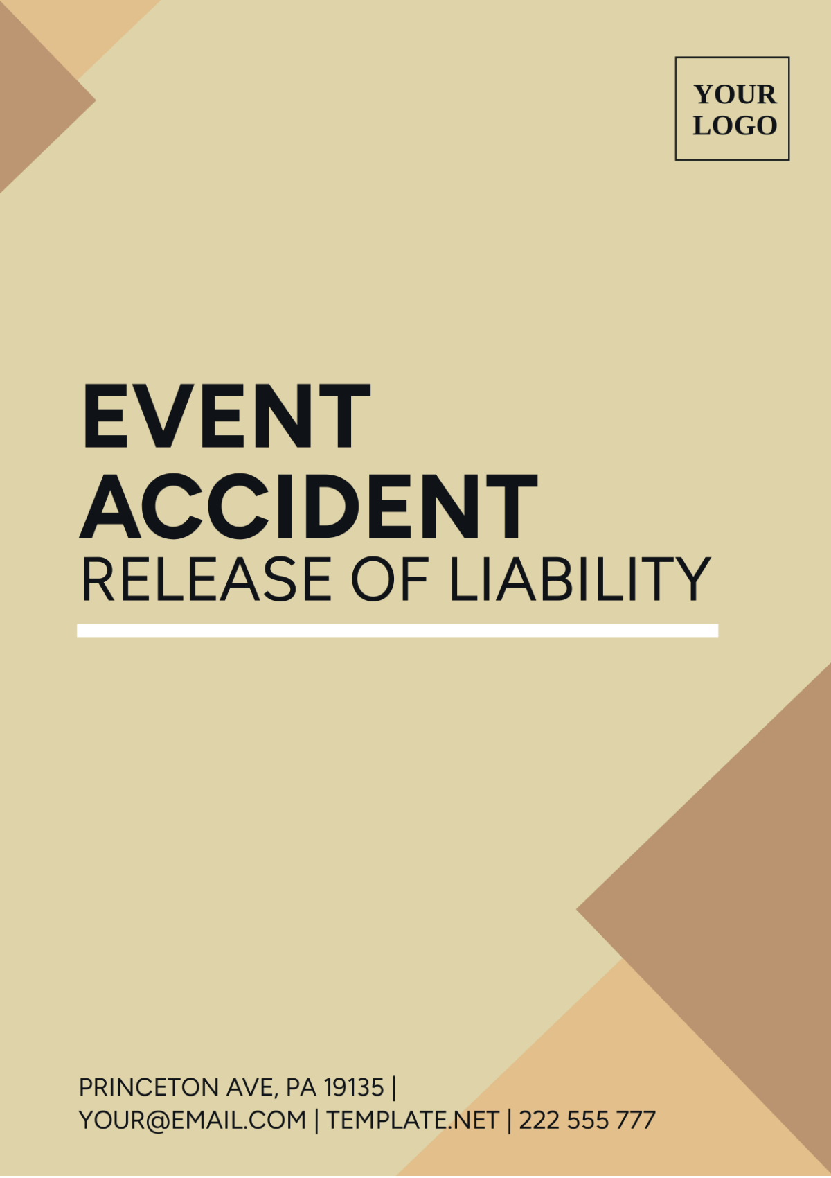 Event Accident Release And Waiver Of Liability Template