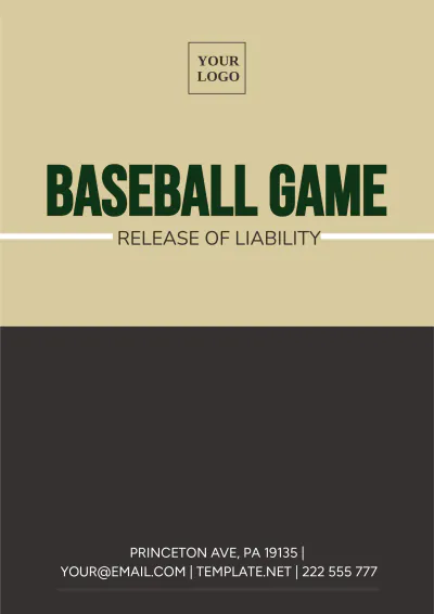 Free Baseball Game Release of Liability Template to Edit Online