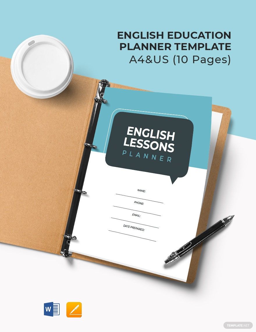 English Education Planner Template in Word, Google Docs, PDF, Apple Pages