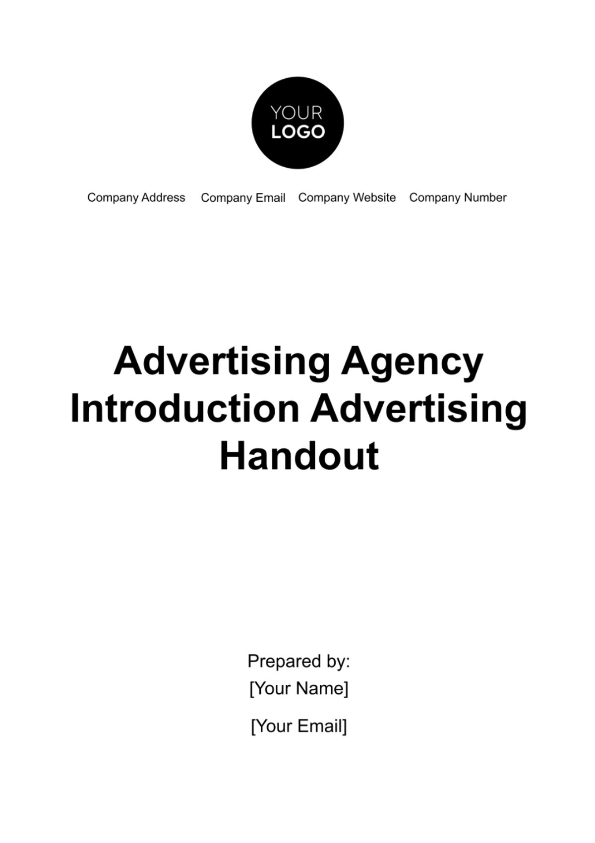 Free Advertising Agency Introduction Advertising Handout Template