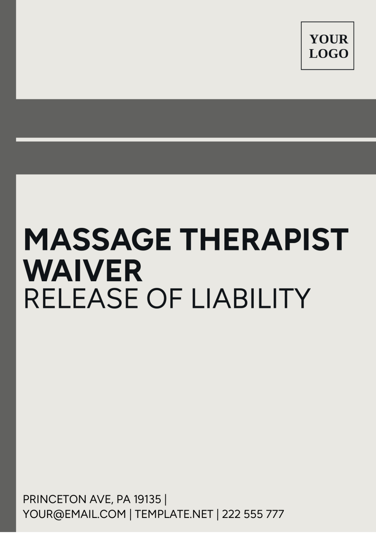 Massage Therapist Waiver Release Of Liability Template