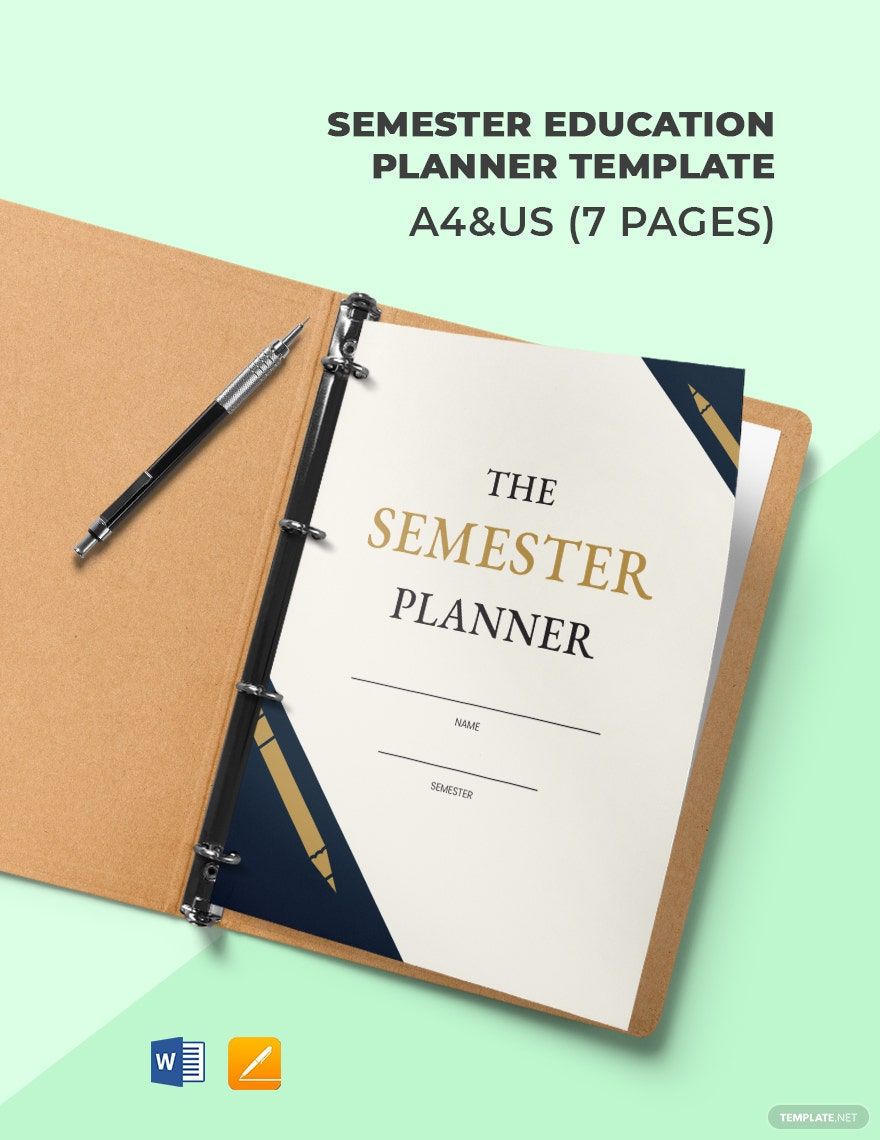 Semester Education Planner Template in Word, Google Docs, PDF, Apple Pages