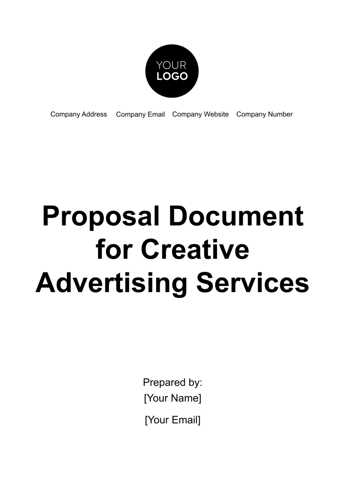 Free Proposal Document for Creative Advertising Services Template