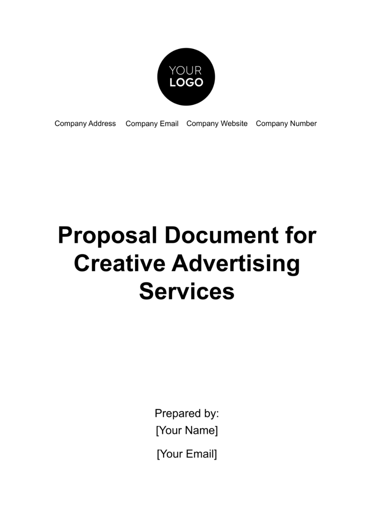 Proposal Document for Creative Advertising Services Template - Edit Online & Download