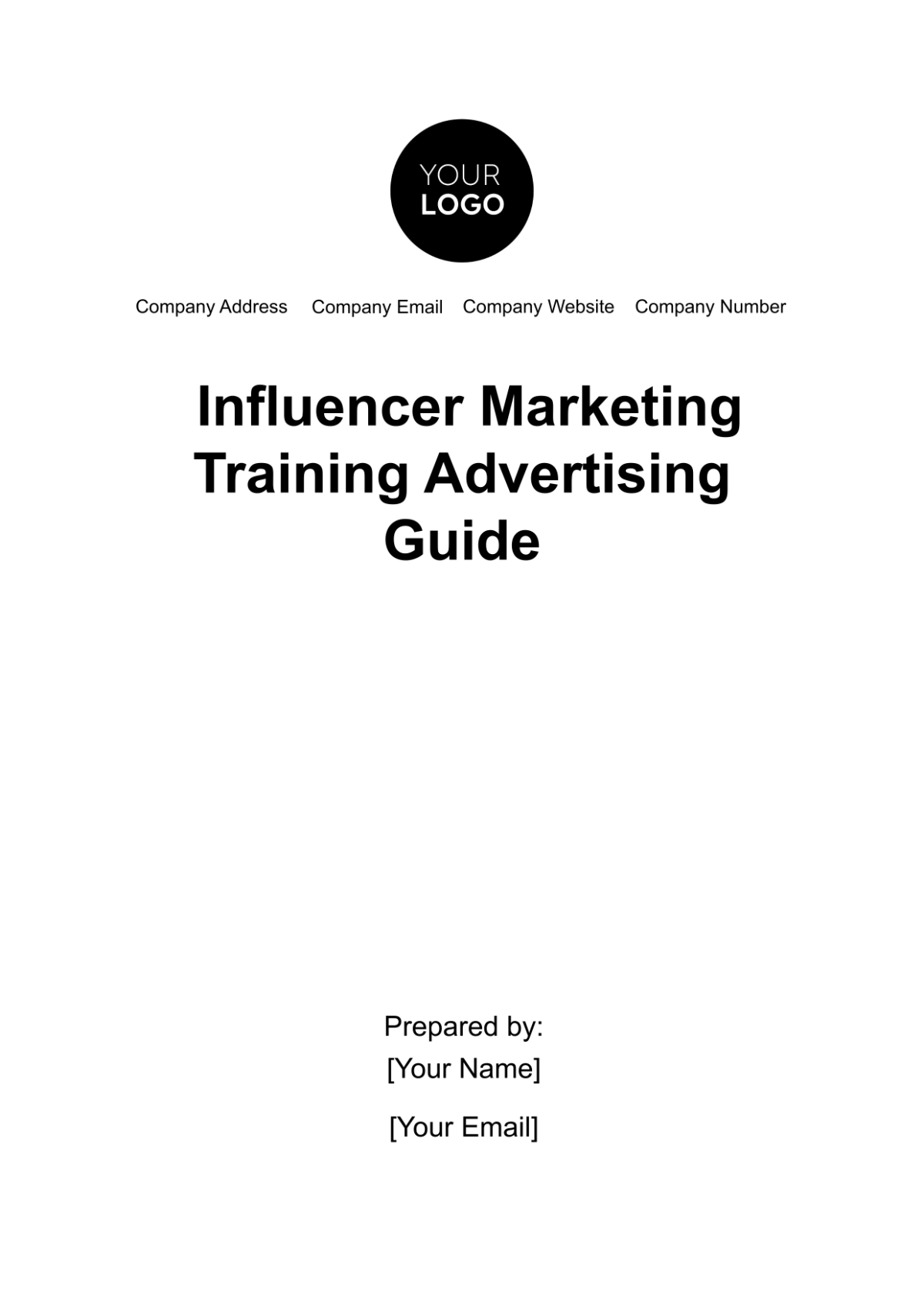 Free Influencer Marketing Training Advertising Guide Template