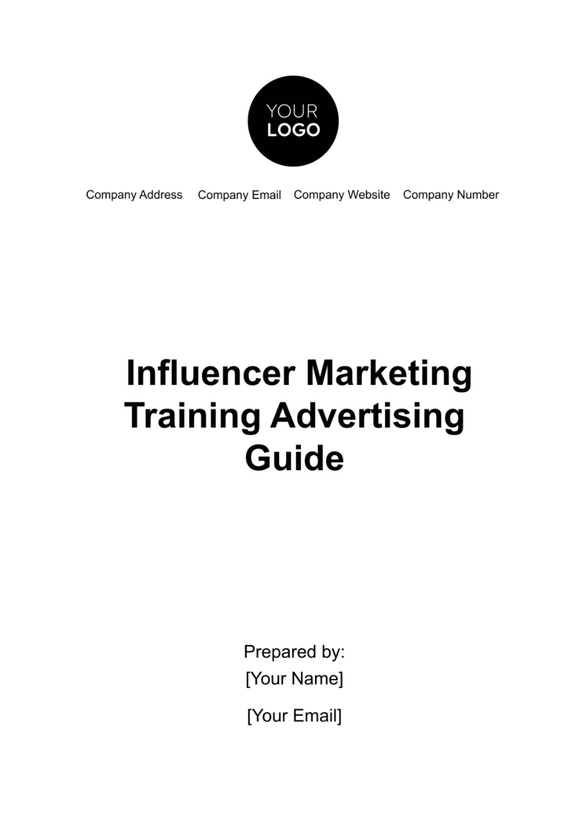 Influencer Marketing Training Advertising Guide Template - Edit Online & Download