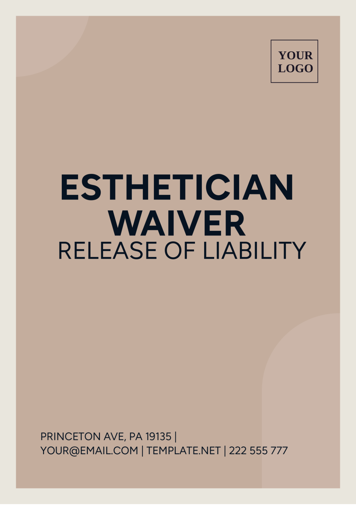 Esthetician Waiver Release Of Liability Template
