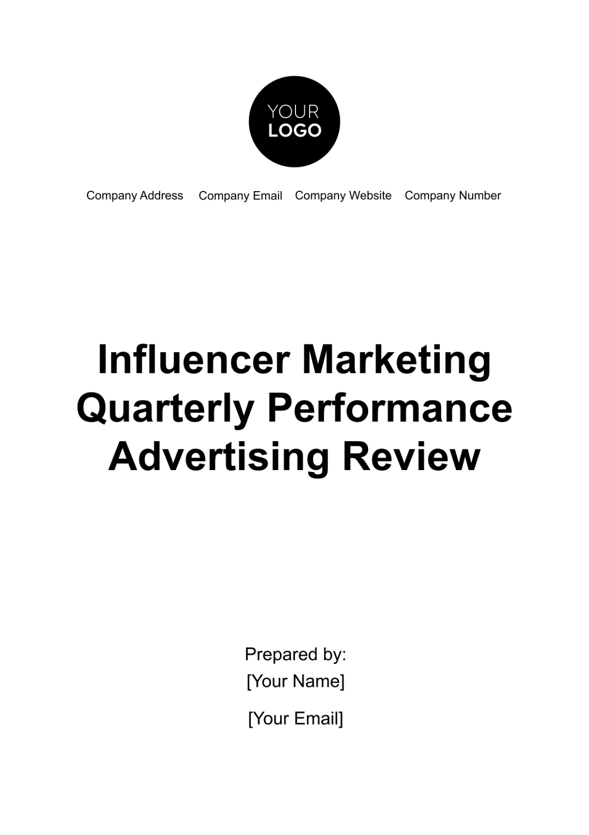 Influencer Marketing Quarterly Performance Advertising Review Template