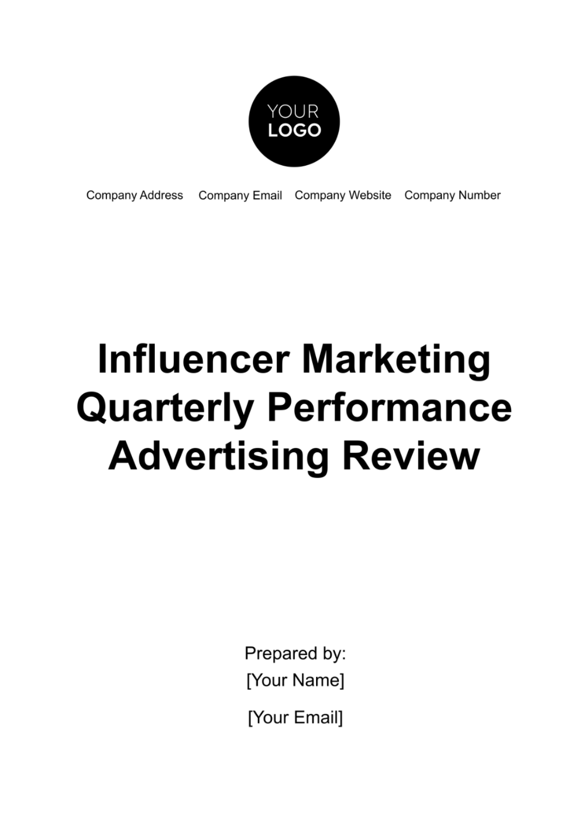 Influencer Marketing Quarterly Performance Advertising Review Template - Edit Online & Download