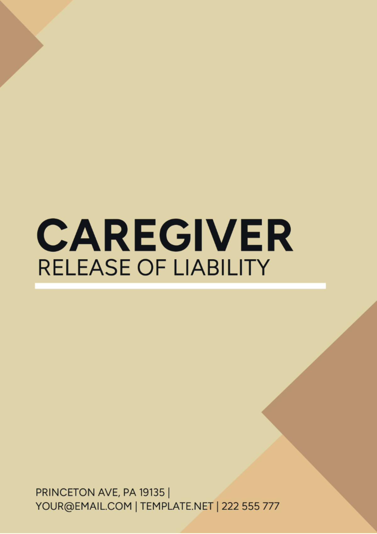 Caregiver Release of Liability Template