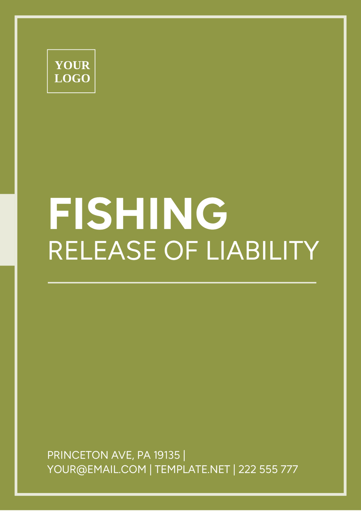 Fishing Release Of Liability Template