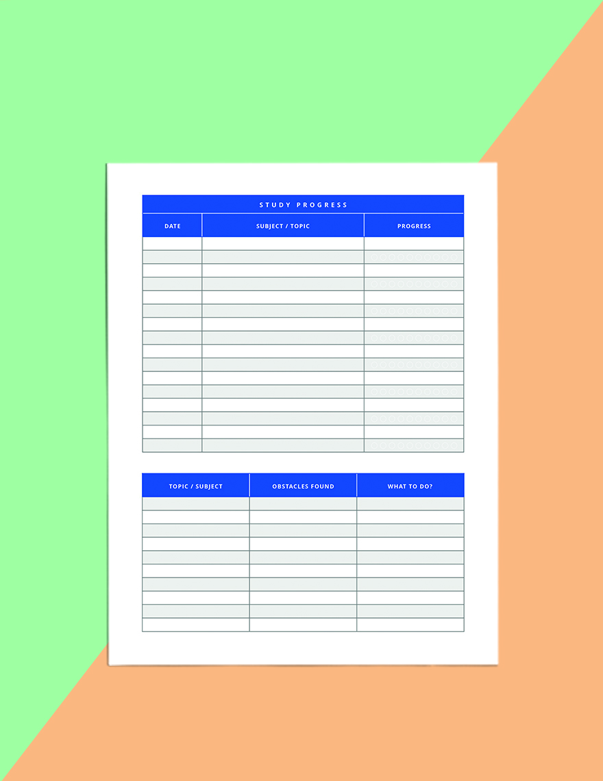Simple Student Study Planner Template