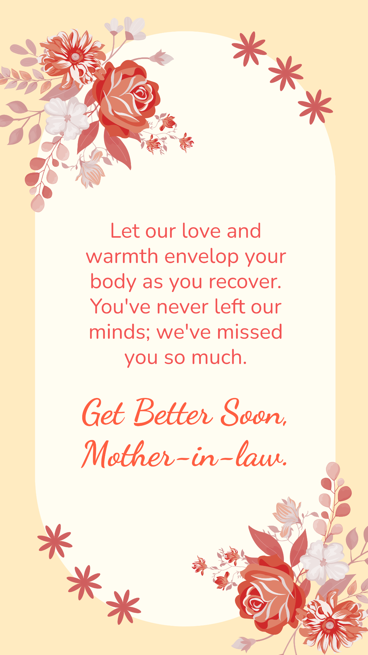 Free Get Well Soon Message For Mother In Law Template