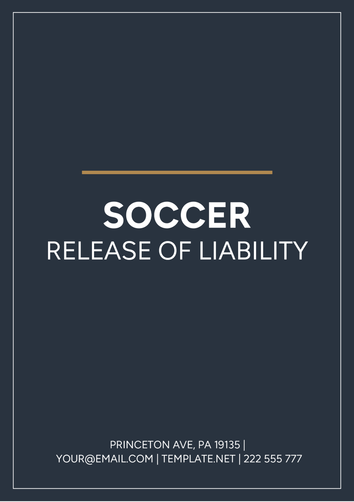Free Soccer Release of Liability Template