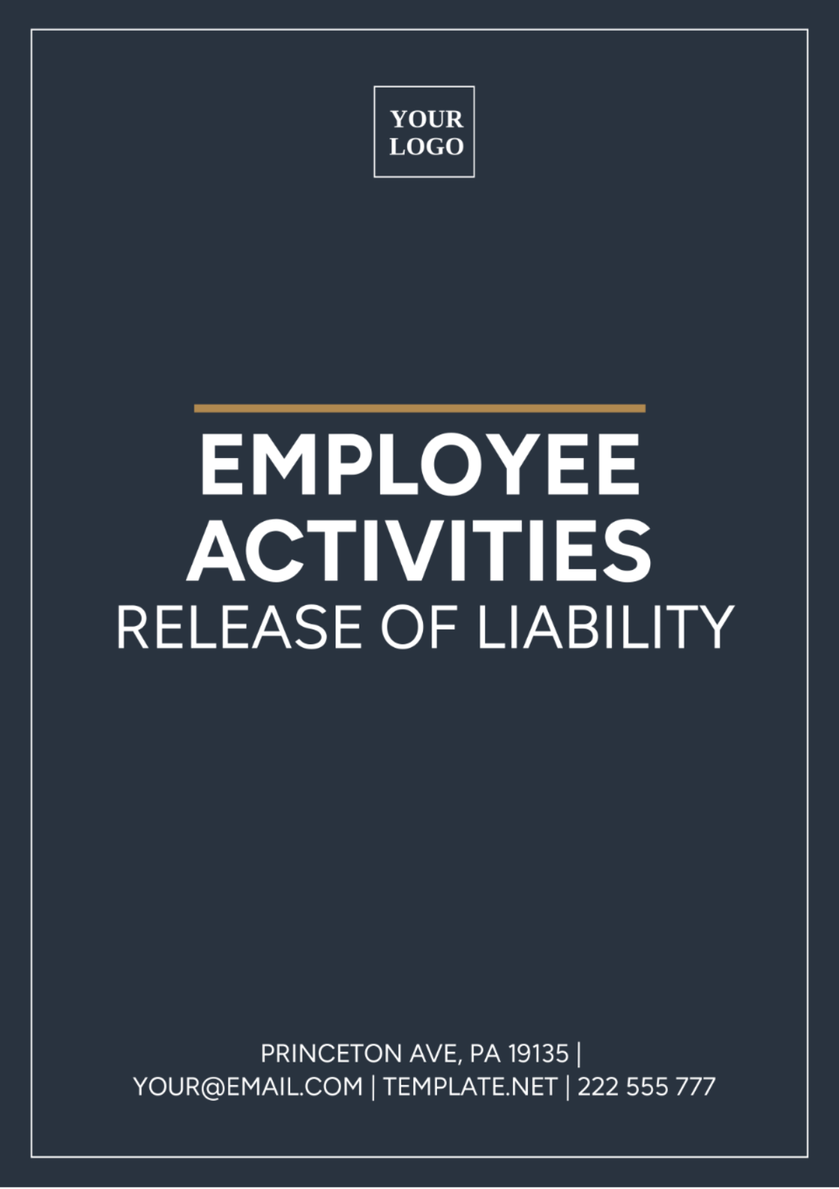 Employee Activities Release Of Liability Template