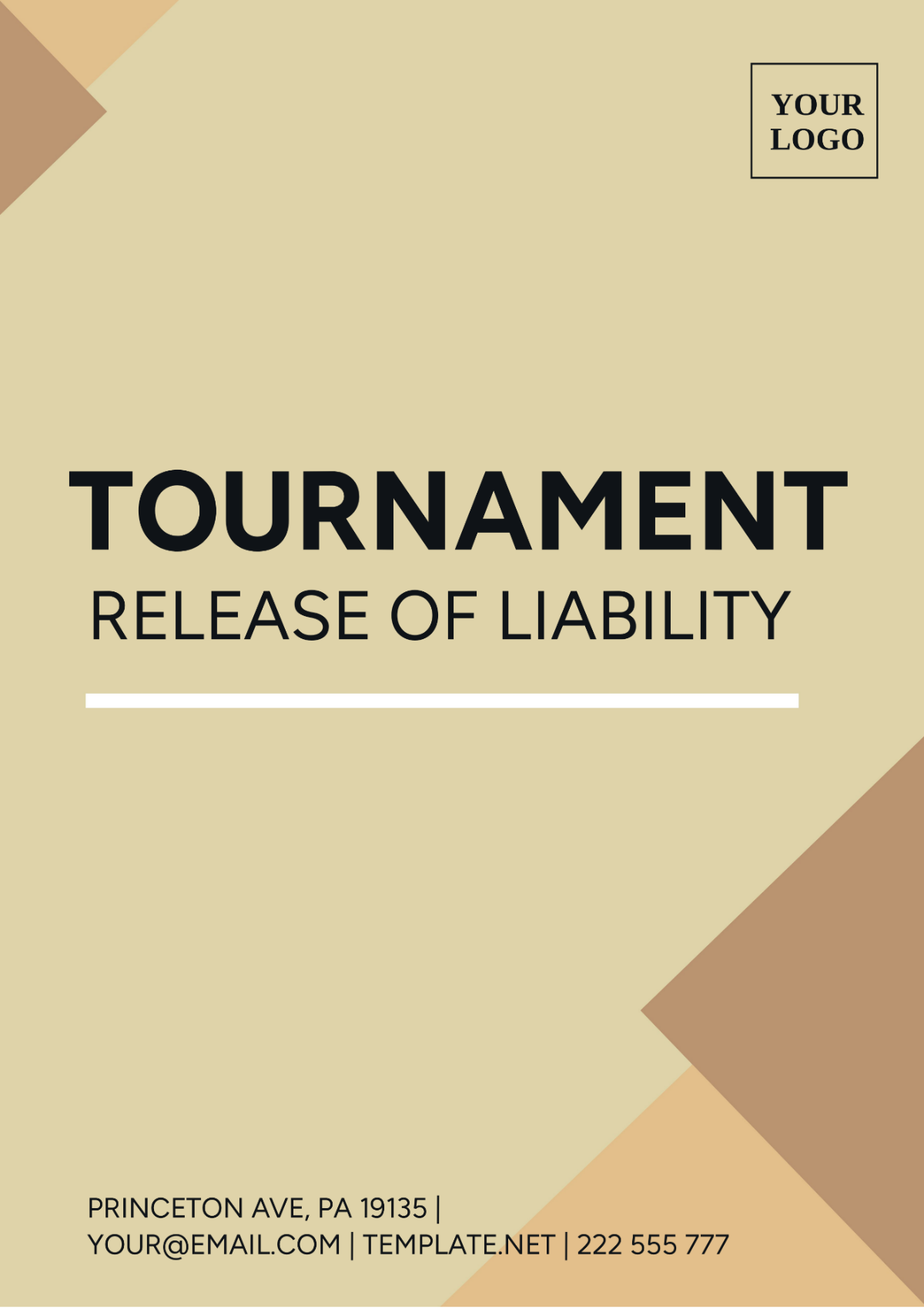 Tournament Release Of Liability Template