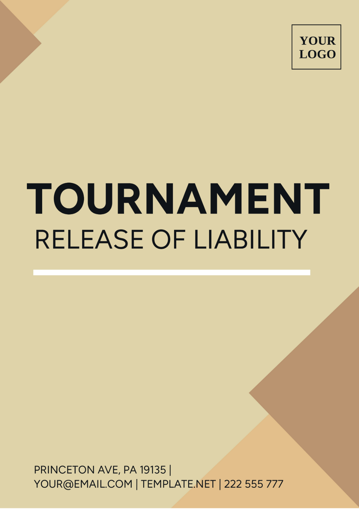 Tournament Release of Liability Template - Edit Online & Download