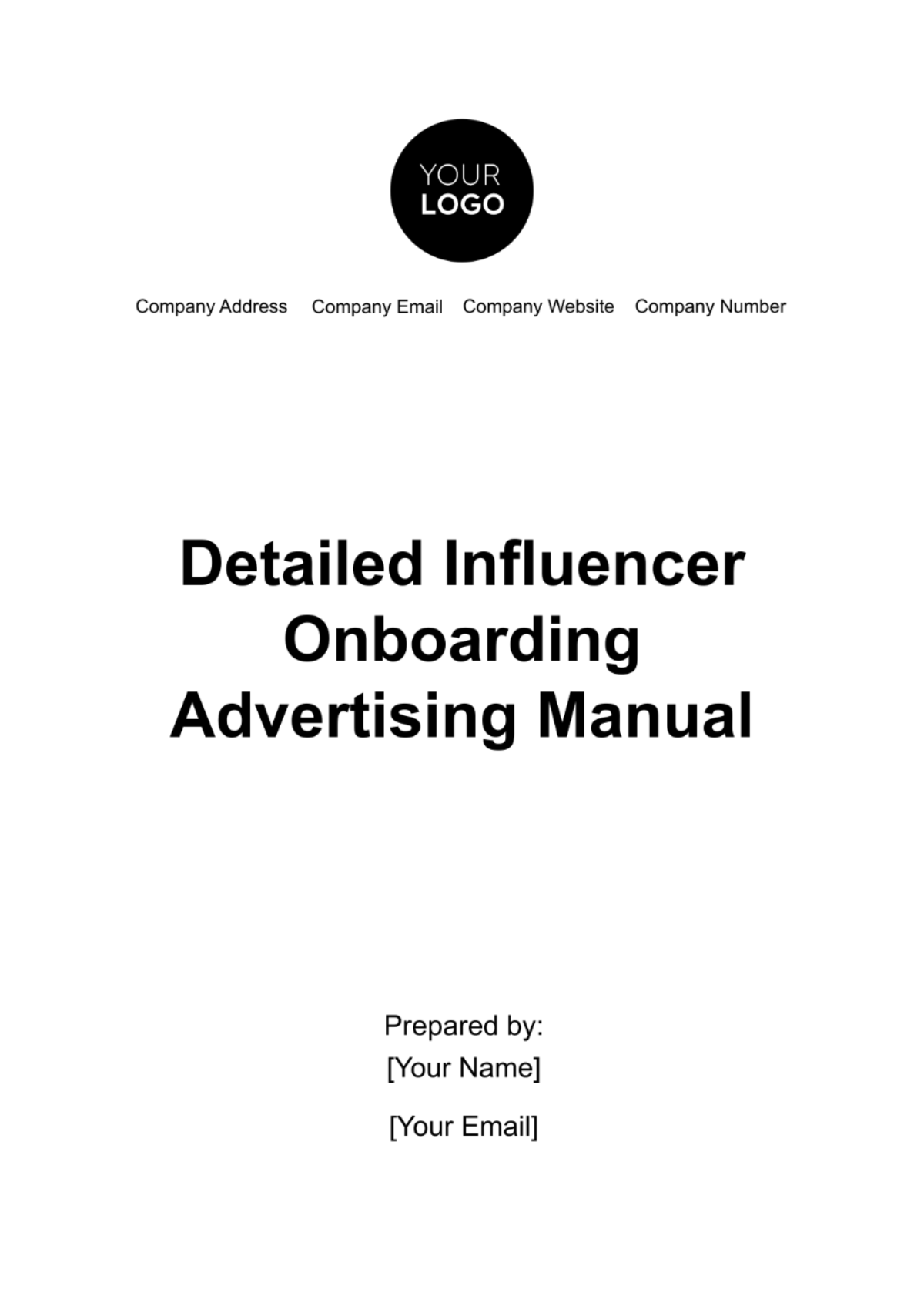 Free Detailed Influencer Onboarding Advertising Manual Template