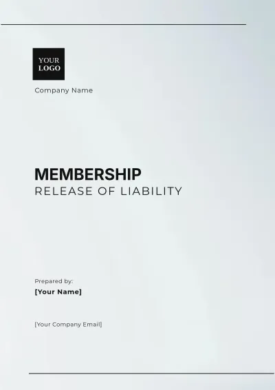 Free Membership Release of Liability Template to Edit Online