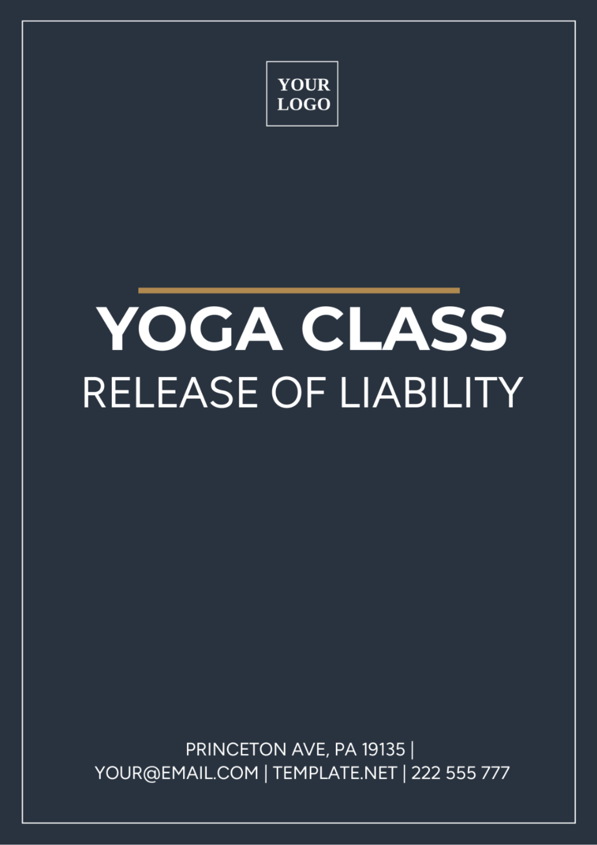 Free Yoga Class Release Of Liability Template
