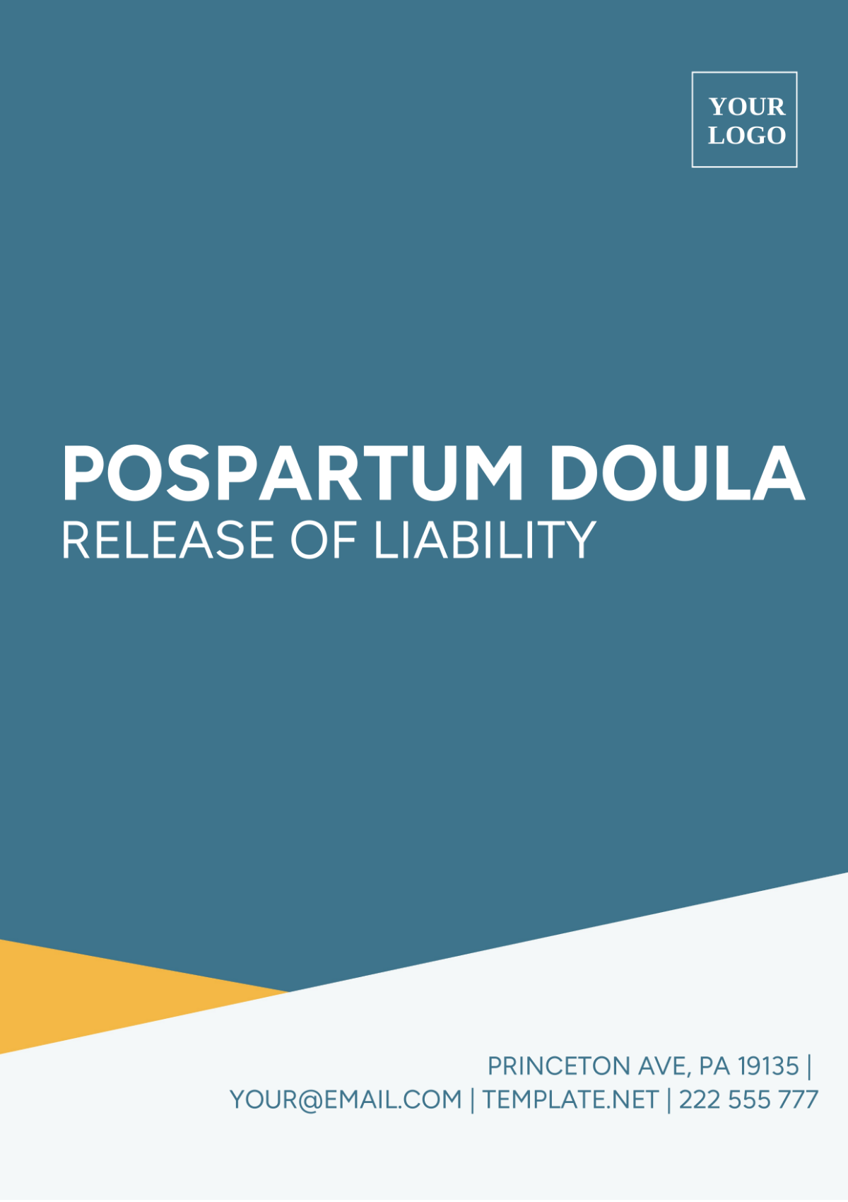 Postpartum Doula Release Of Liability Template