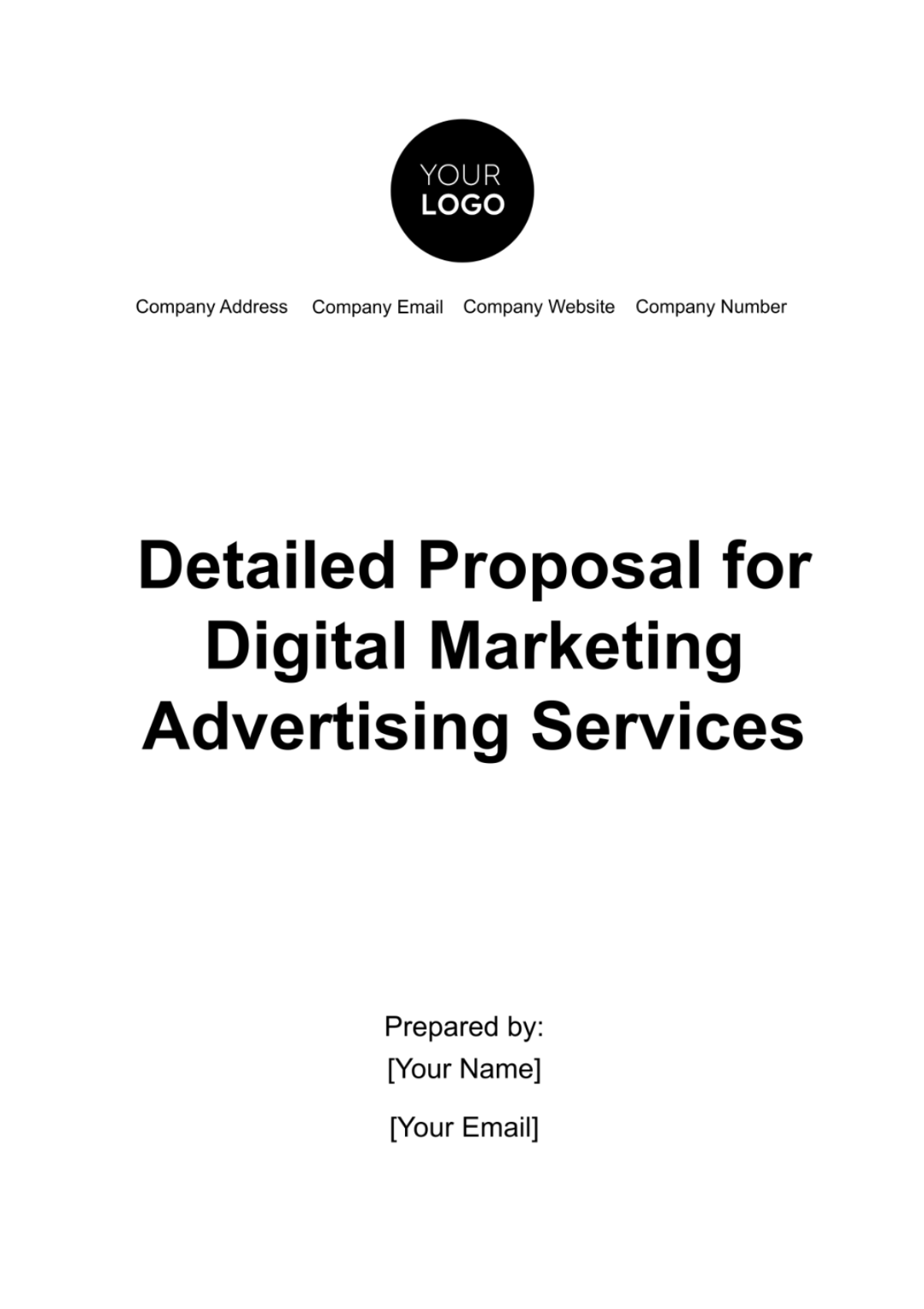 Detailed Proposal for Digital Marketing Advertising Services Template 