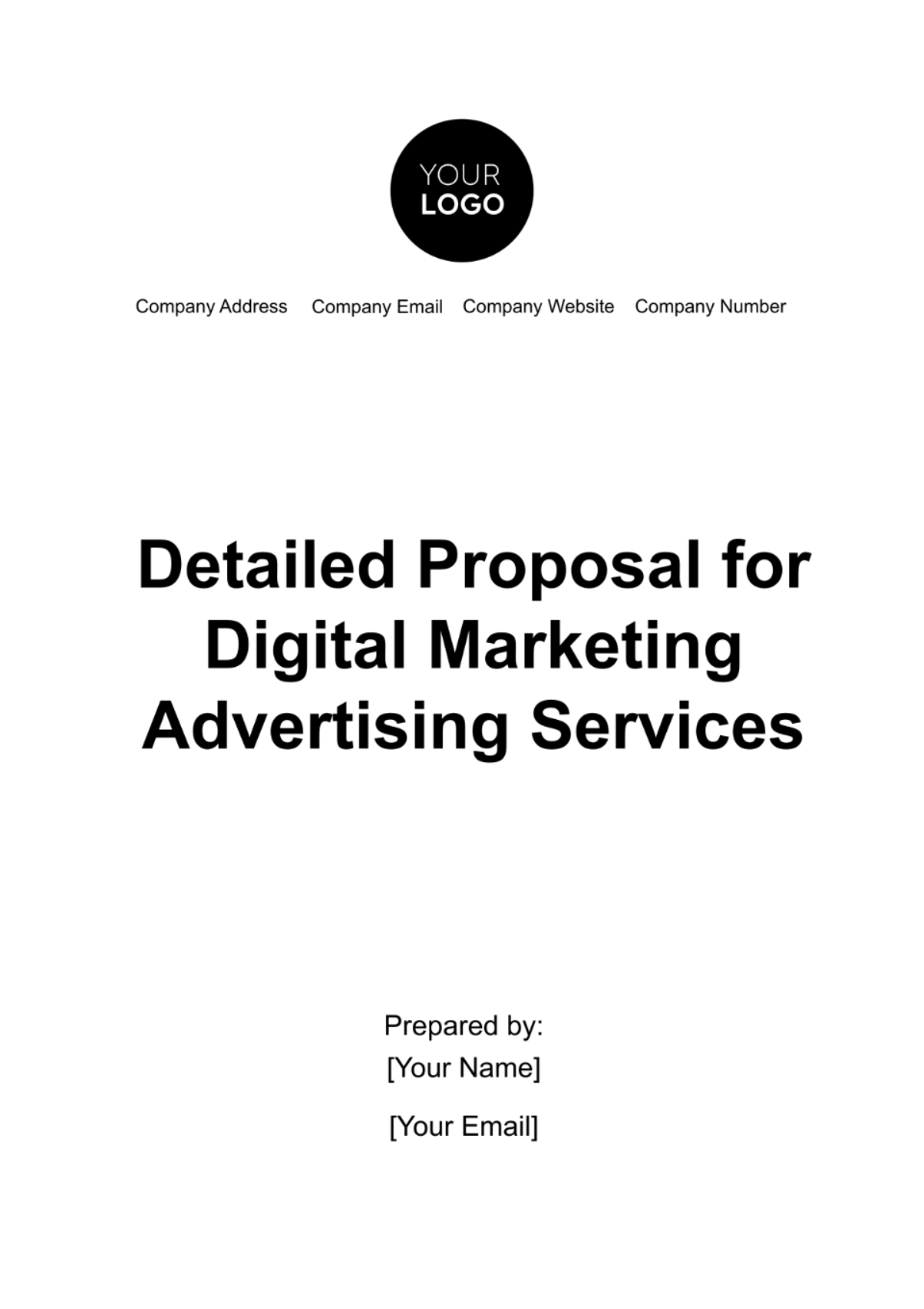 Free Detailed Proposal for Digital Marketing Advertising Services Template 