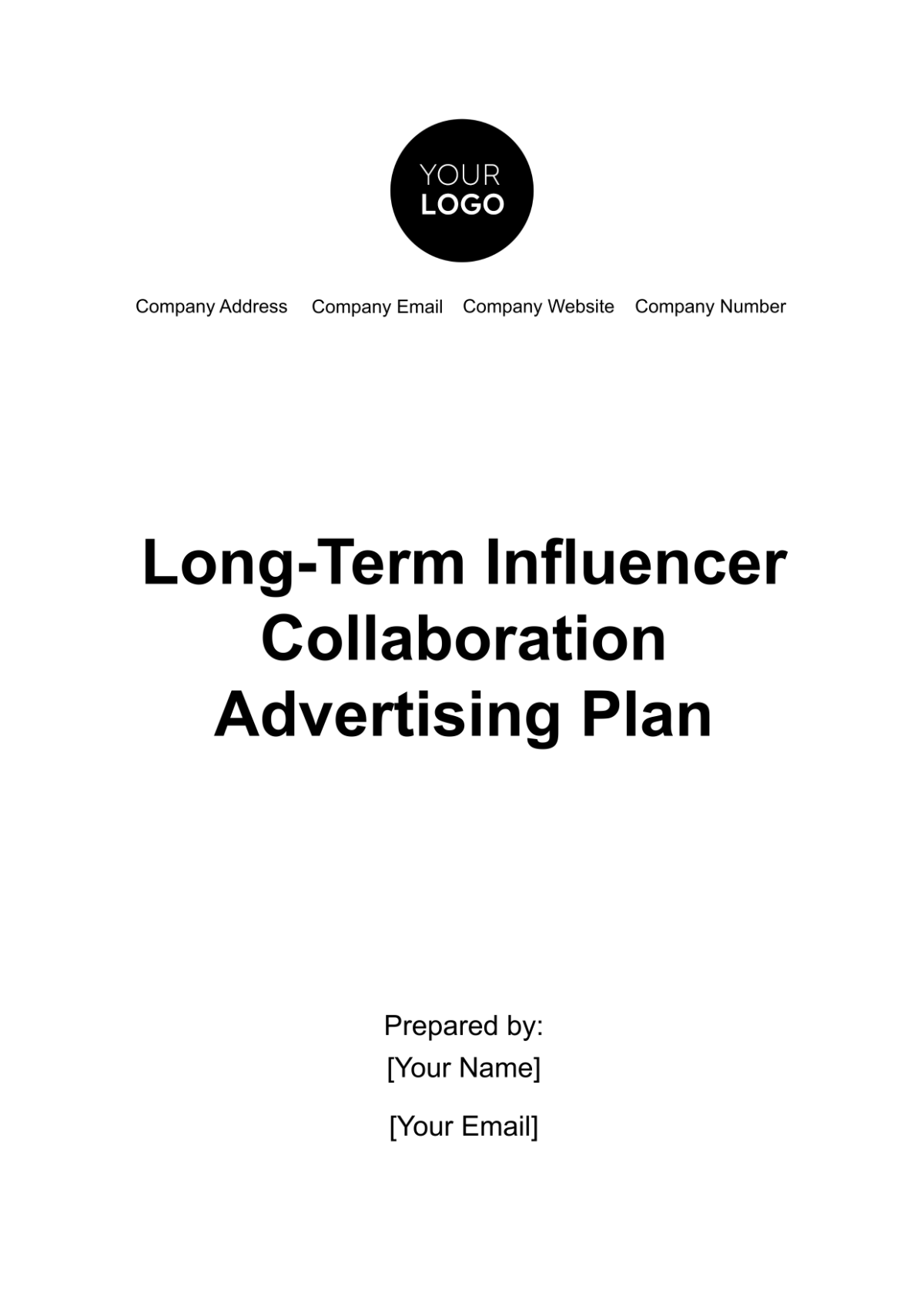 Long-Term Influencer Collaboration Advertising Plan Template