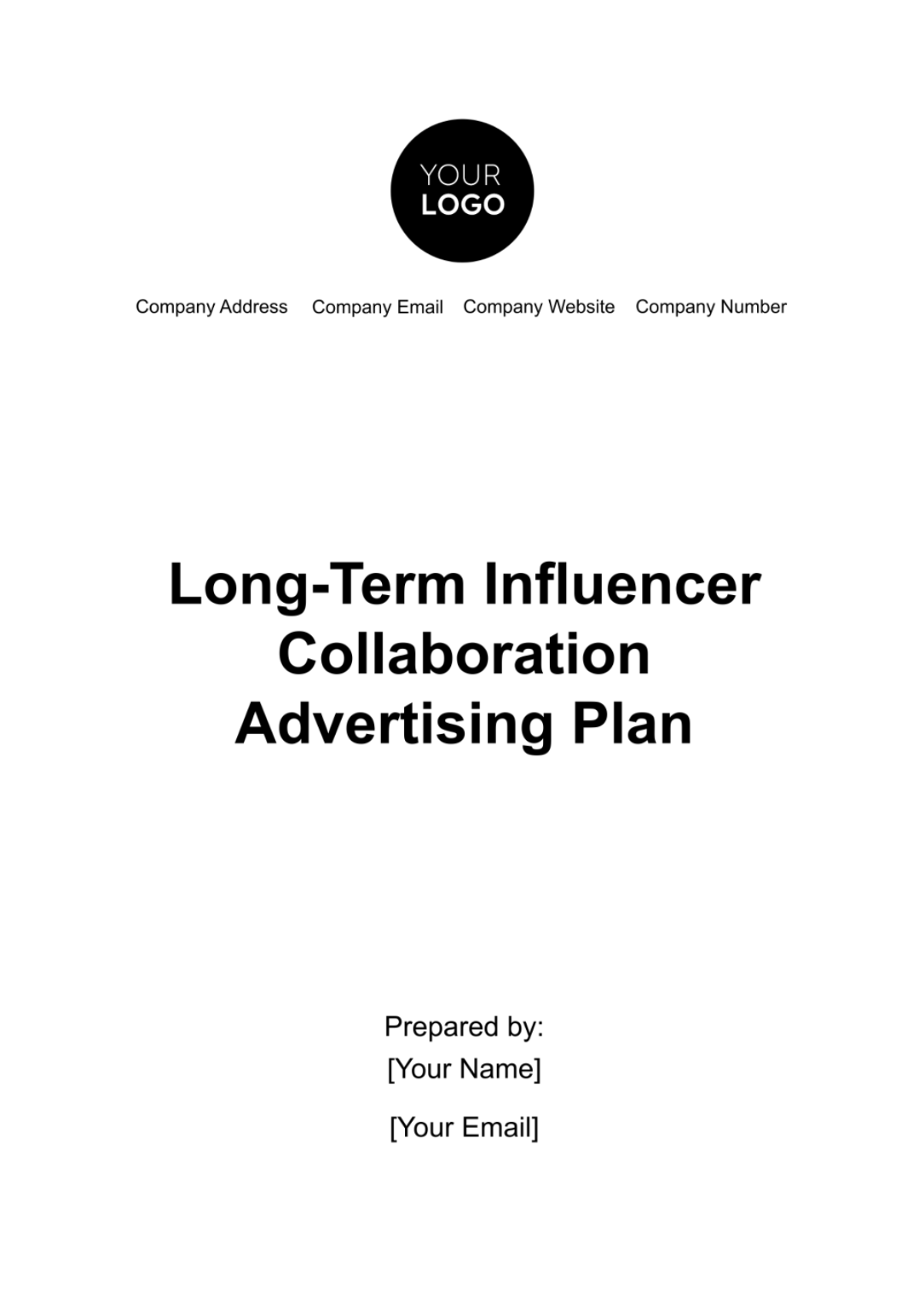 Long-Term Influencer Collaboration Advertising Plan Template - Edit Online & Download