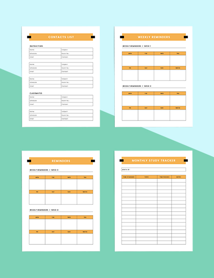 Weekly Student Planner Template - Word, Apple Pages | Template.net