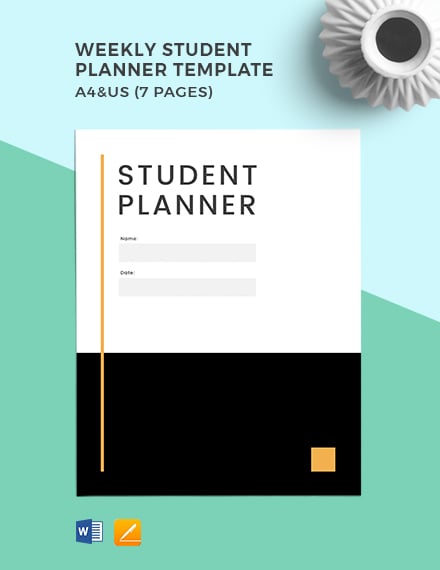 FREE Student Study Planner Template Word (DOC) Excel PSD