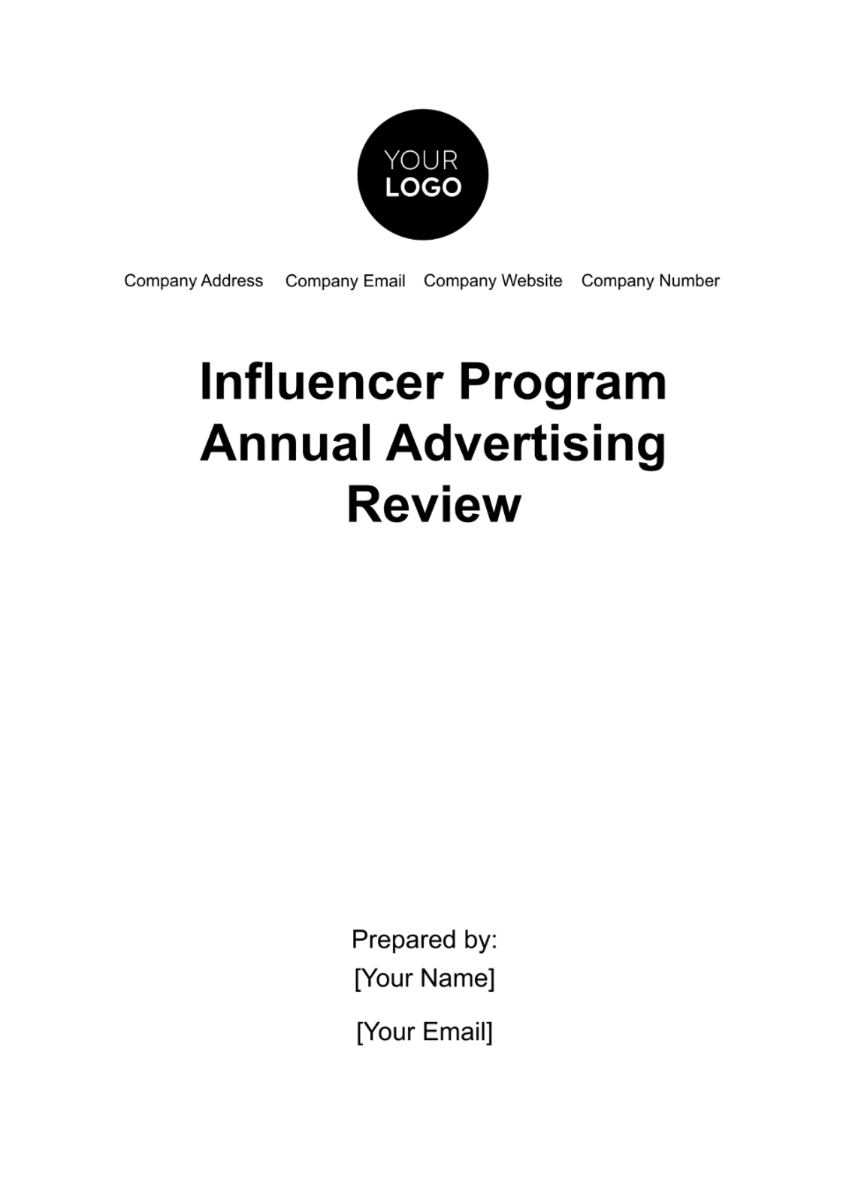 Free Influencer Program Annual Advertising Review Template