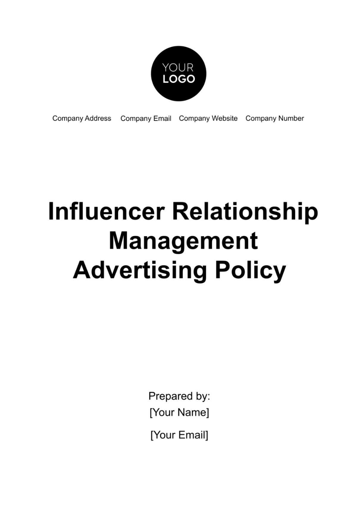 Influencer Relationship Management Advertising Policy Template - Edit Online & Download