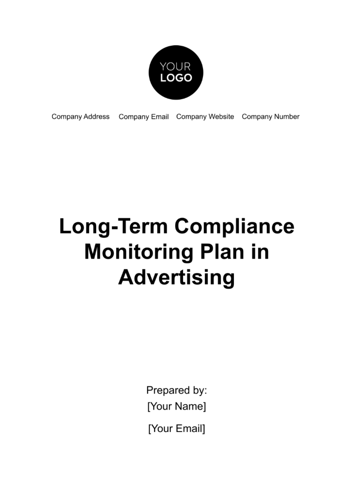 Long-Term Compliance Monitoring Plan in Advertising Template