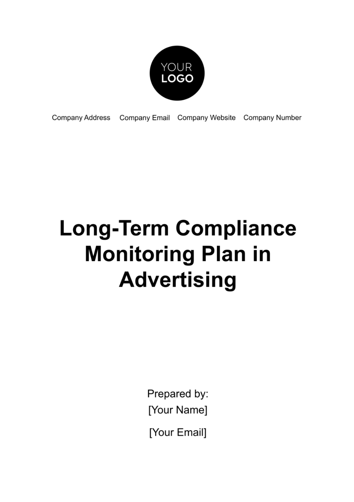 Long-Term Compliance Monitoring Plan in Advertising Template - Edit Online & Download